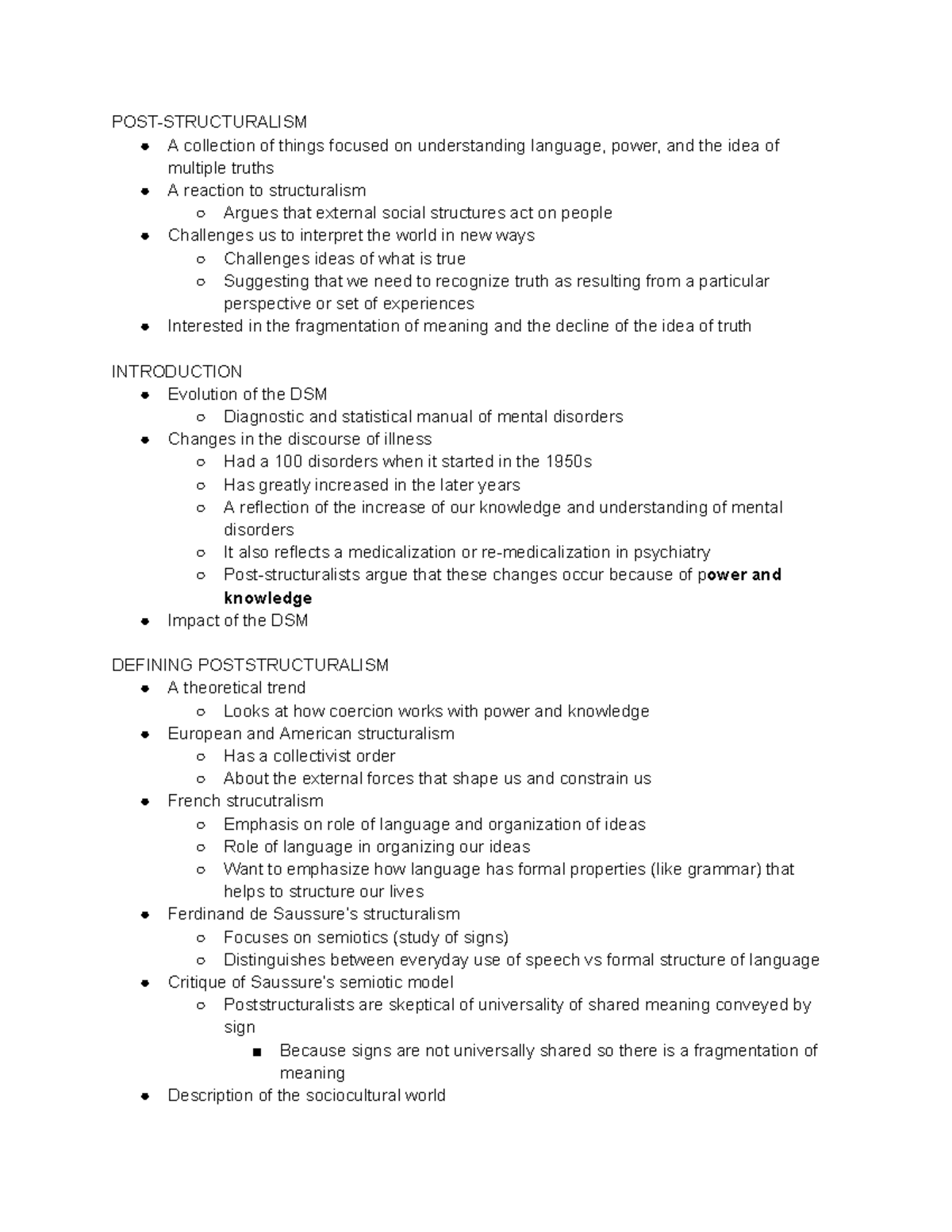 Chapter 14 Poststructuralism POSTSTRUCTURALISM A collection of