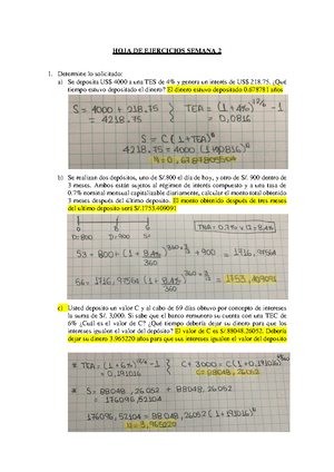 Hoja De Ejercicios Problemas Hoja De Ejercicios Semana Planes De Pago Pregunta