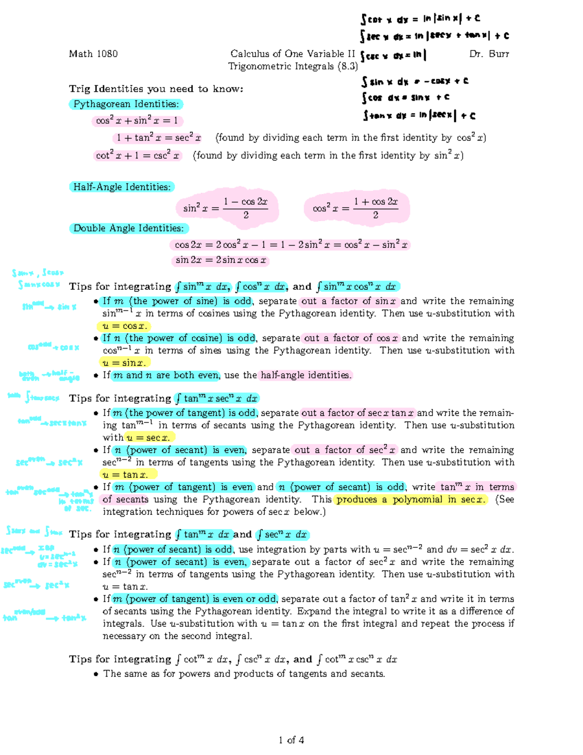 Section 8 - Notes - Math 1080 Calculus of One Variable II Dr. Burr ...