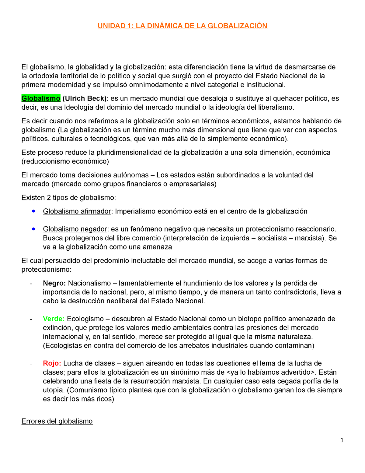 Integración Y Cooperación Económica Completa 1 Y 2 - UNIDAD 1: LA ...