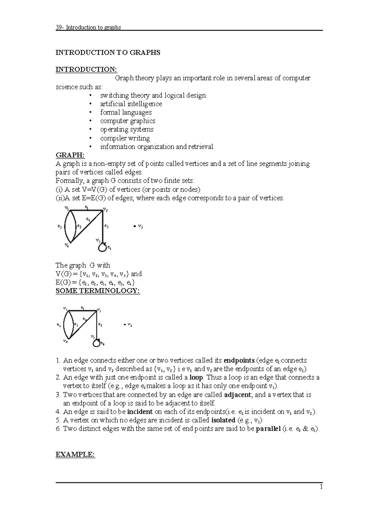 Graphs - ####### 39- Introduction to graphs INTRODUCTION TO GRAPHS ...