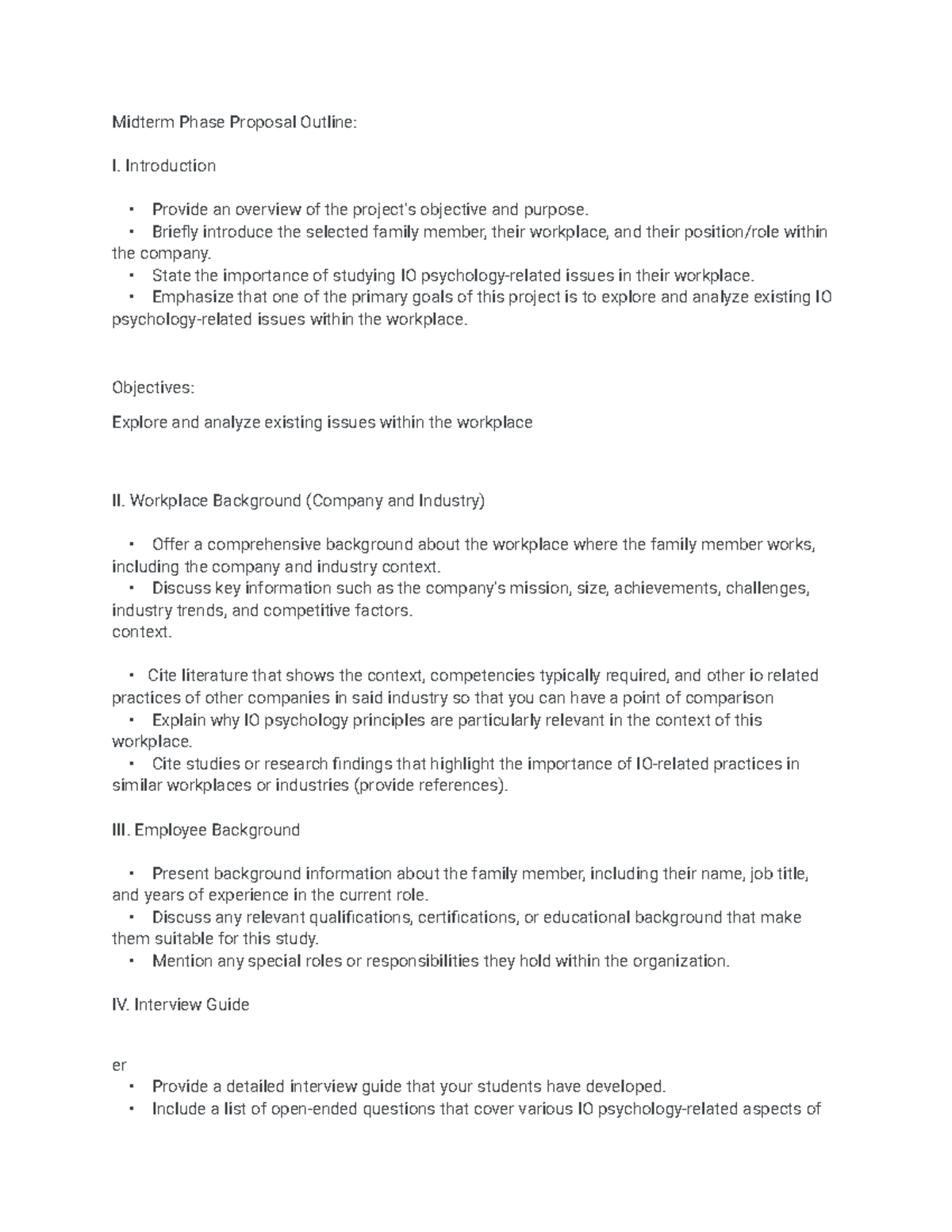 Midterm Phase Proposal Outline - Introduction - Provide an overview of ...