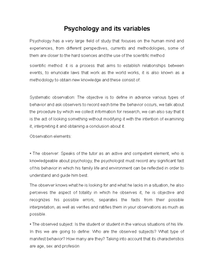 Final PSY 101 Study Guide - Exam 1 CHAPTER 1: PSYCHOLOGY YESTERDAY AND ...