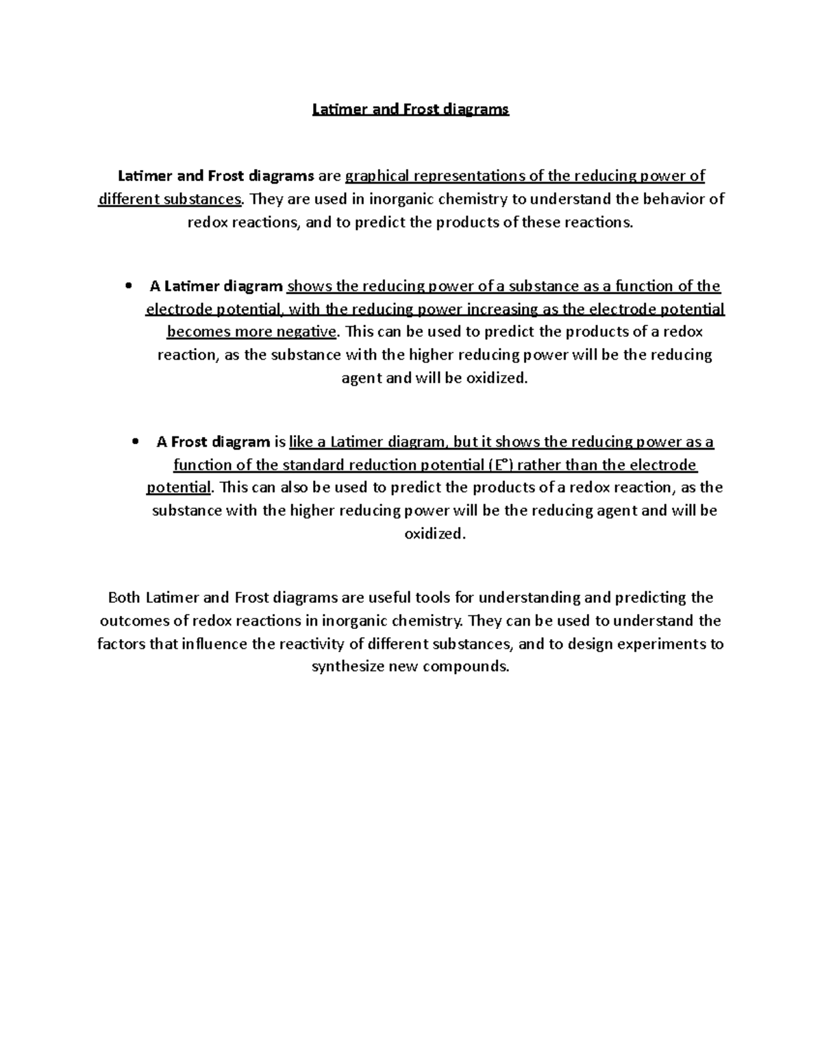 Document 89 (42) - Overview of Latimer and Frost diagrams - Latimer and ...