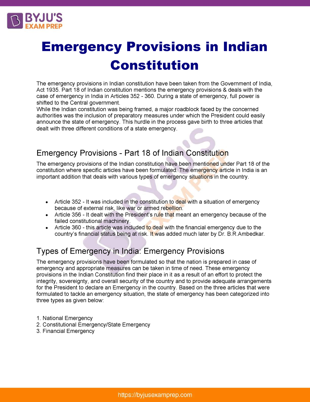 research paper on emergency provisions in india