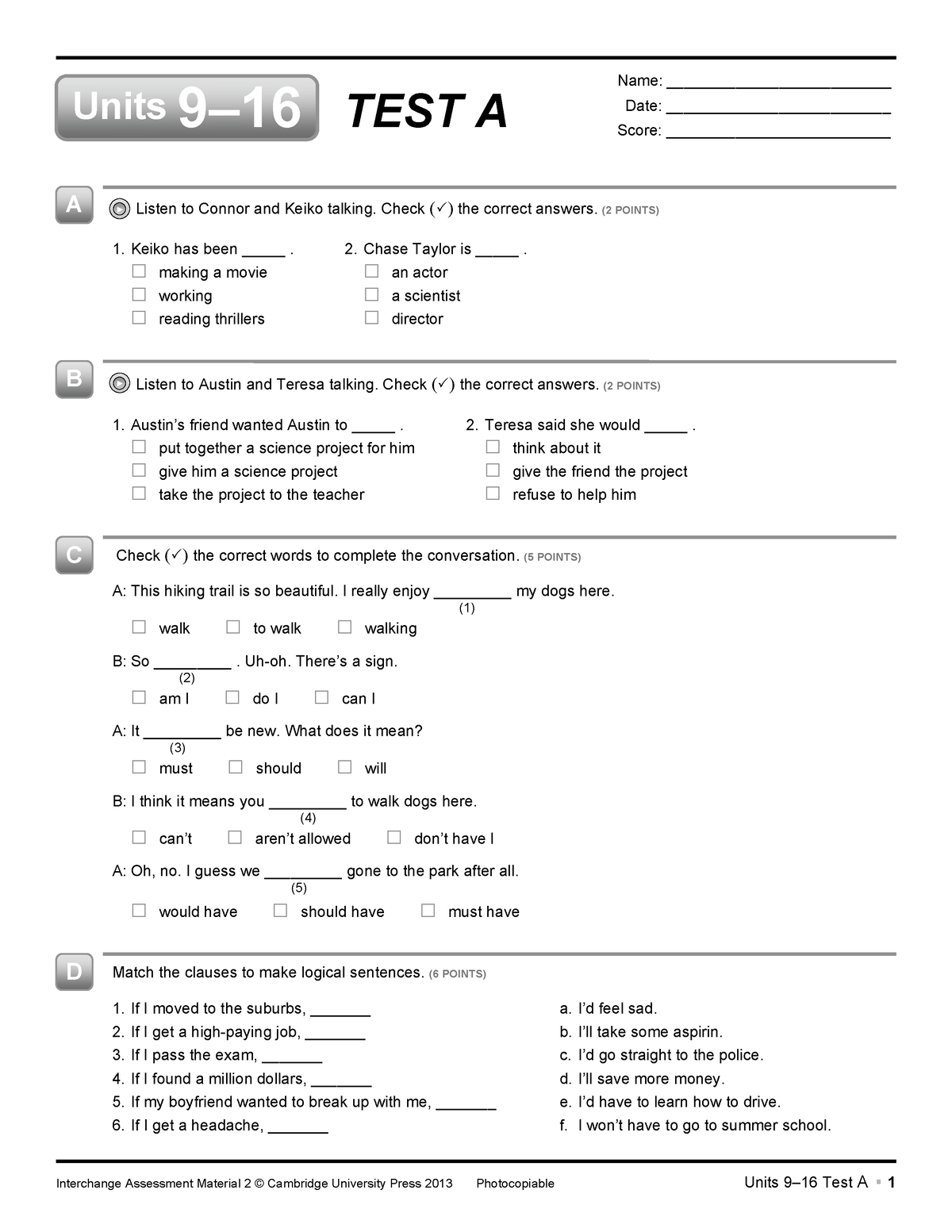 Quizzes Units 9 - 16, PDF, Curry