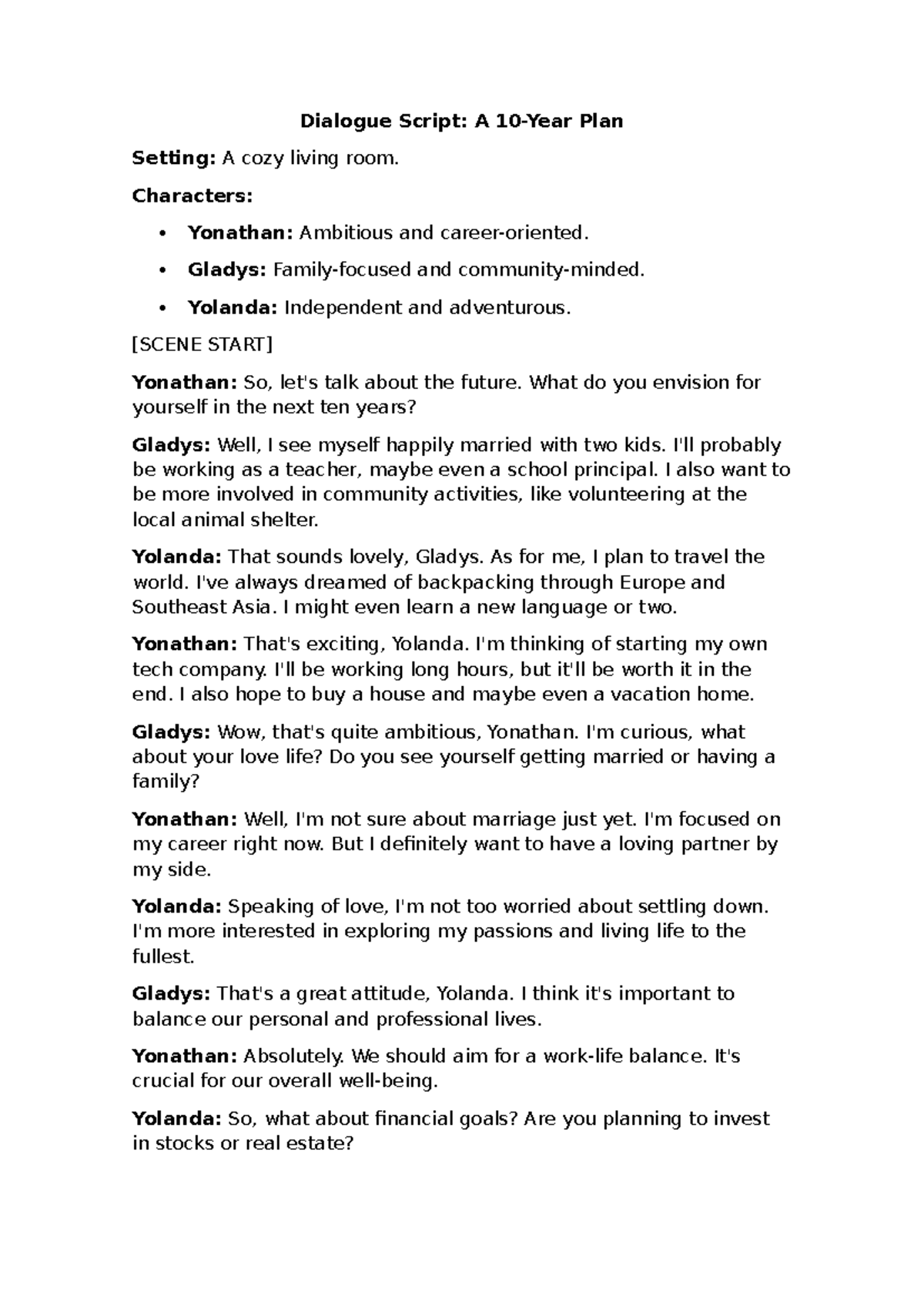 🔴 (AC-S13) Week 13 - Task Assignment - My life plan - TA3 - Dialogue ...