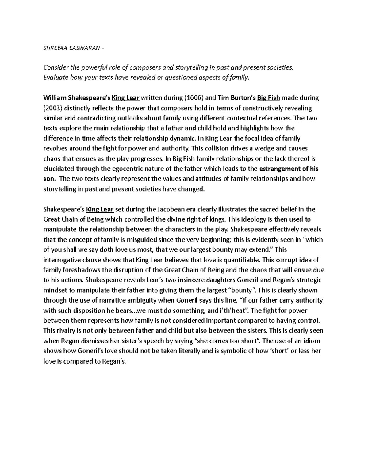 English Essay On King Lear And Big Fish 613daf80f046f - SHREYAA ...