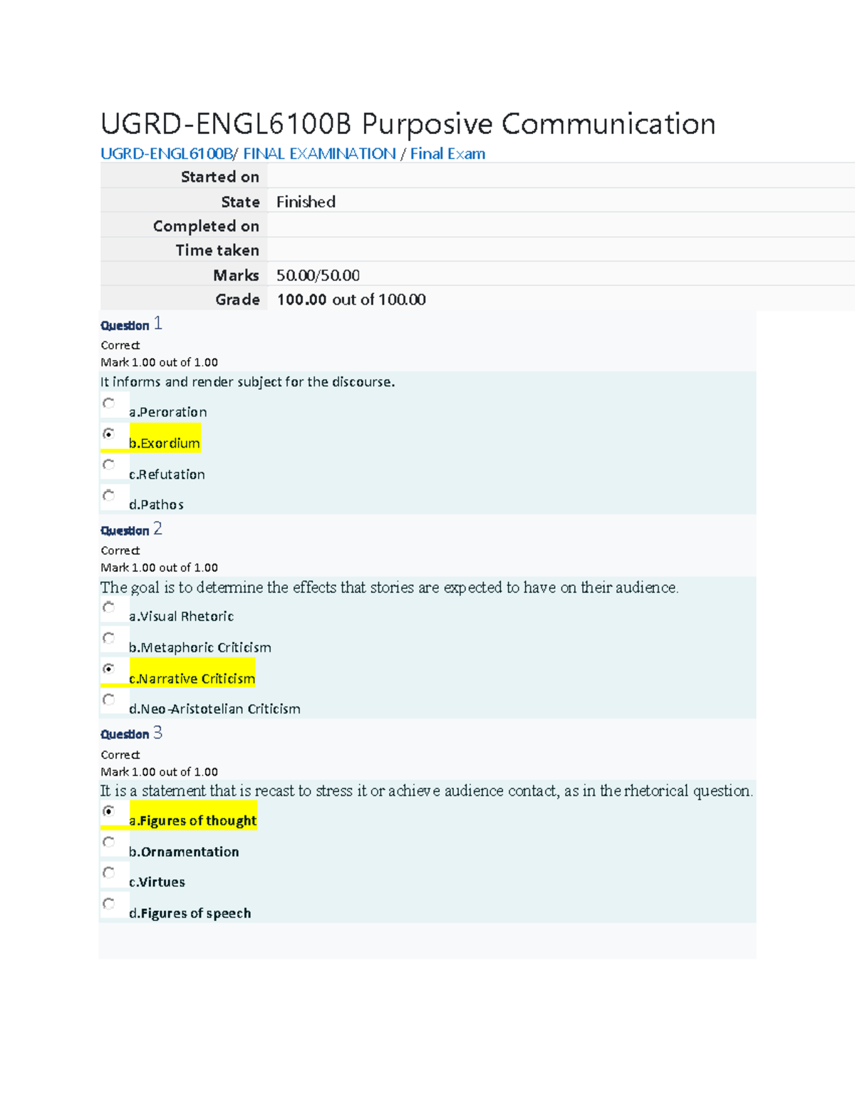 Purposive Communication 2 Final Exam - UGRD-ENGL6100B Purposive ...