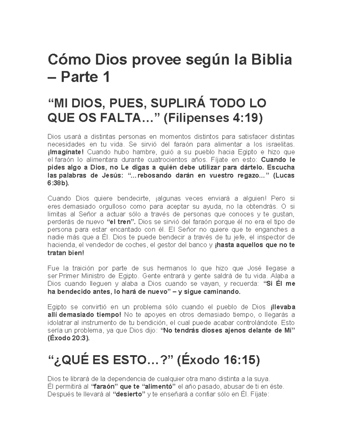 Cómo Dios provee según la Biblia - Cómo Dios provee según la Biblia ...