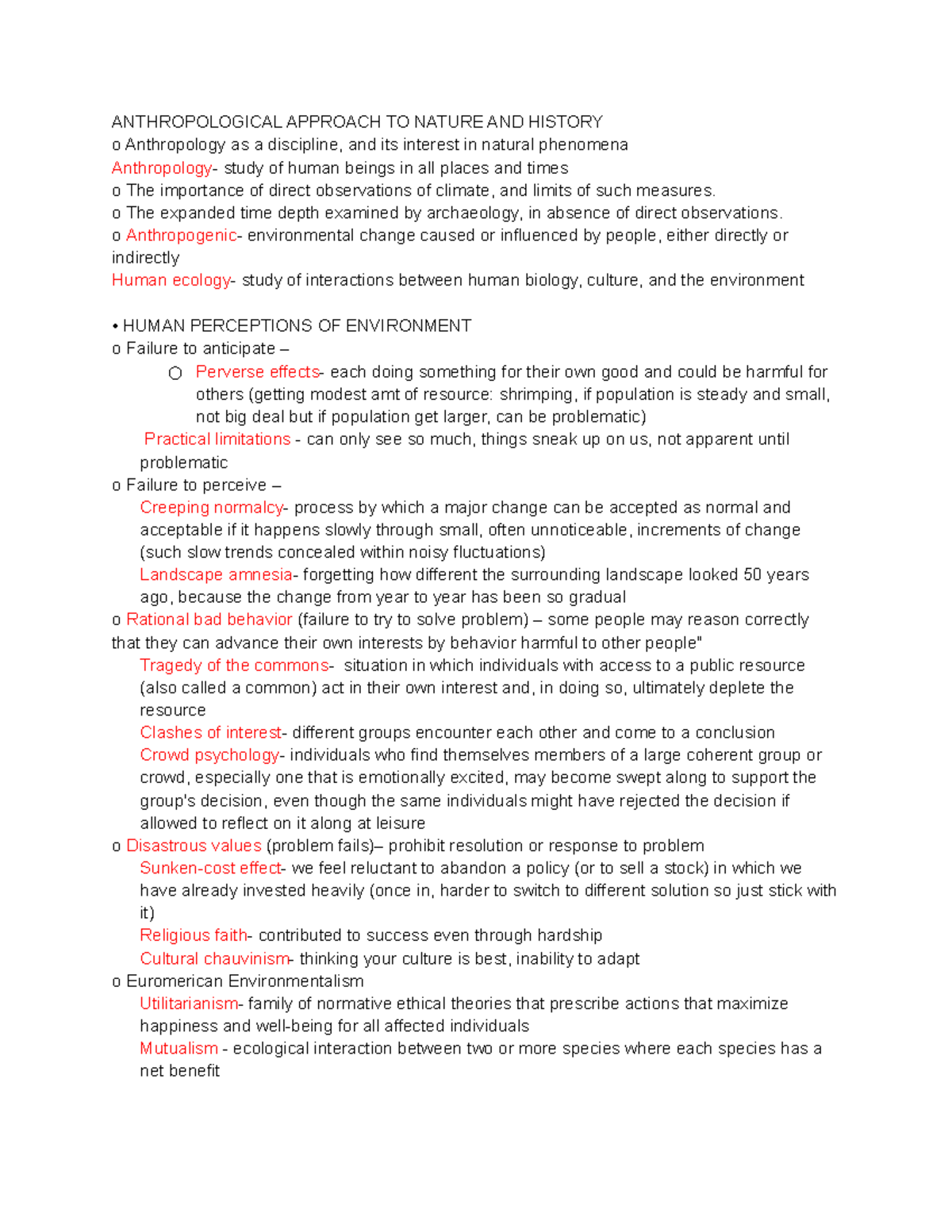 Human Impacts Exam 1 - Lecture, Readings, Vocab For Exam 1 ...