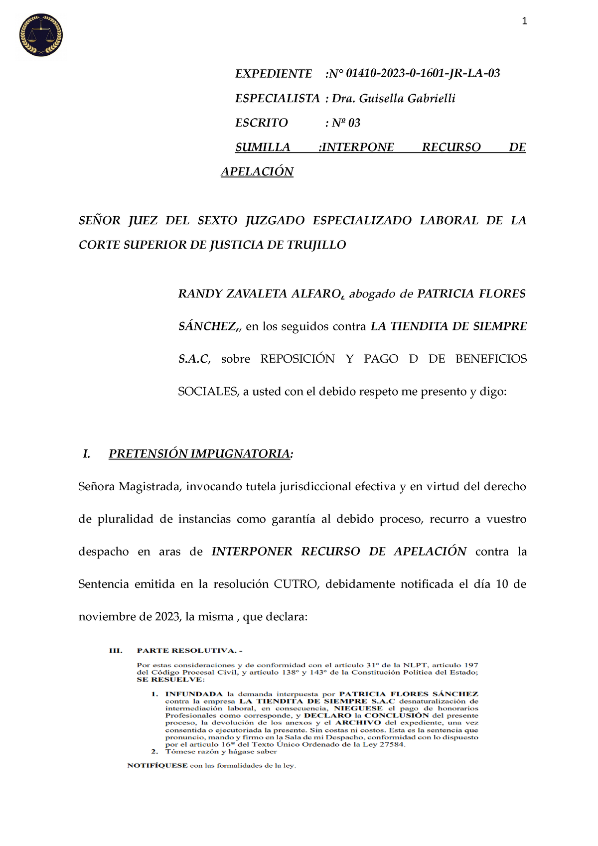 Recurso De Apelación El Derecho Es Un Conjunto De Normas Y Principios Que Regulan La Conducta 1023