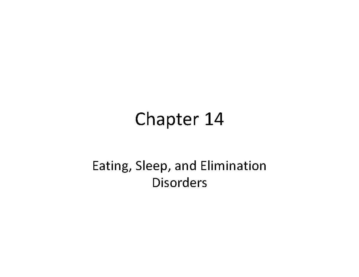 Chapter 14 Eating Disorders Student Copy - Chapter 14 Eating, Sleep ...