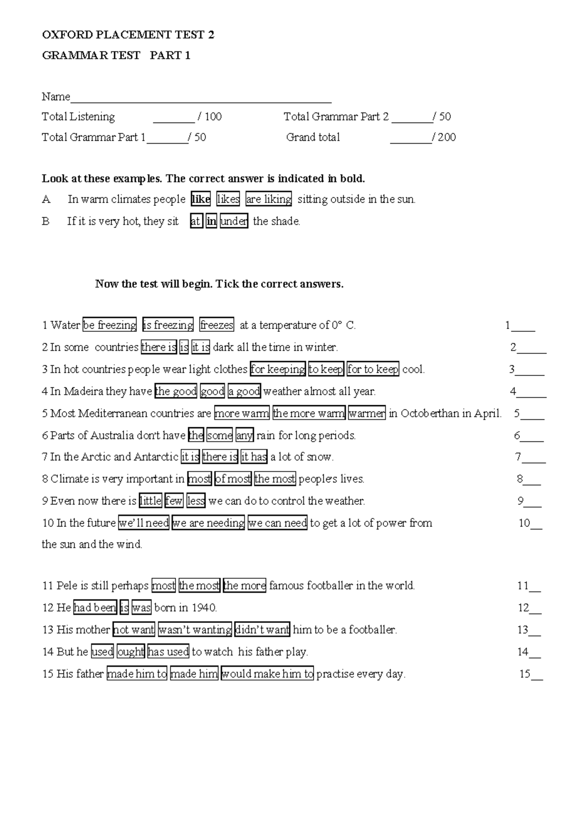 english placement test essay examples