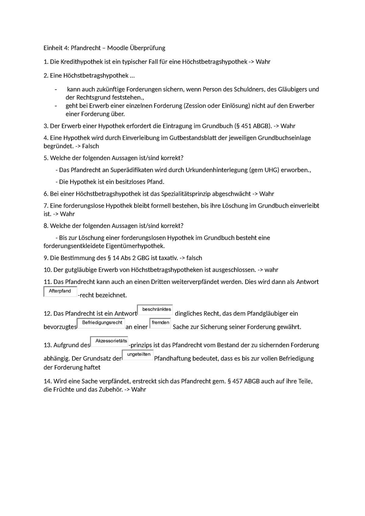 Property Law Moodle Review Unit 4 – Unit 4: Lien – Moodle Review 1. The – Studocu