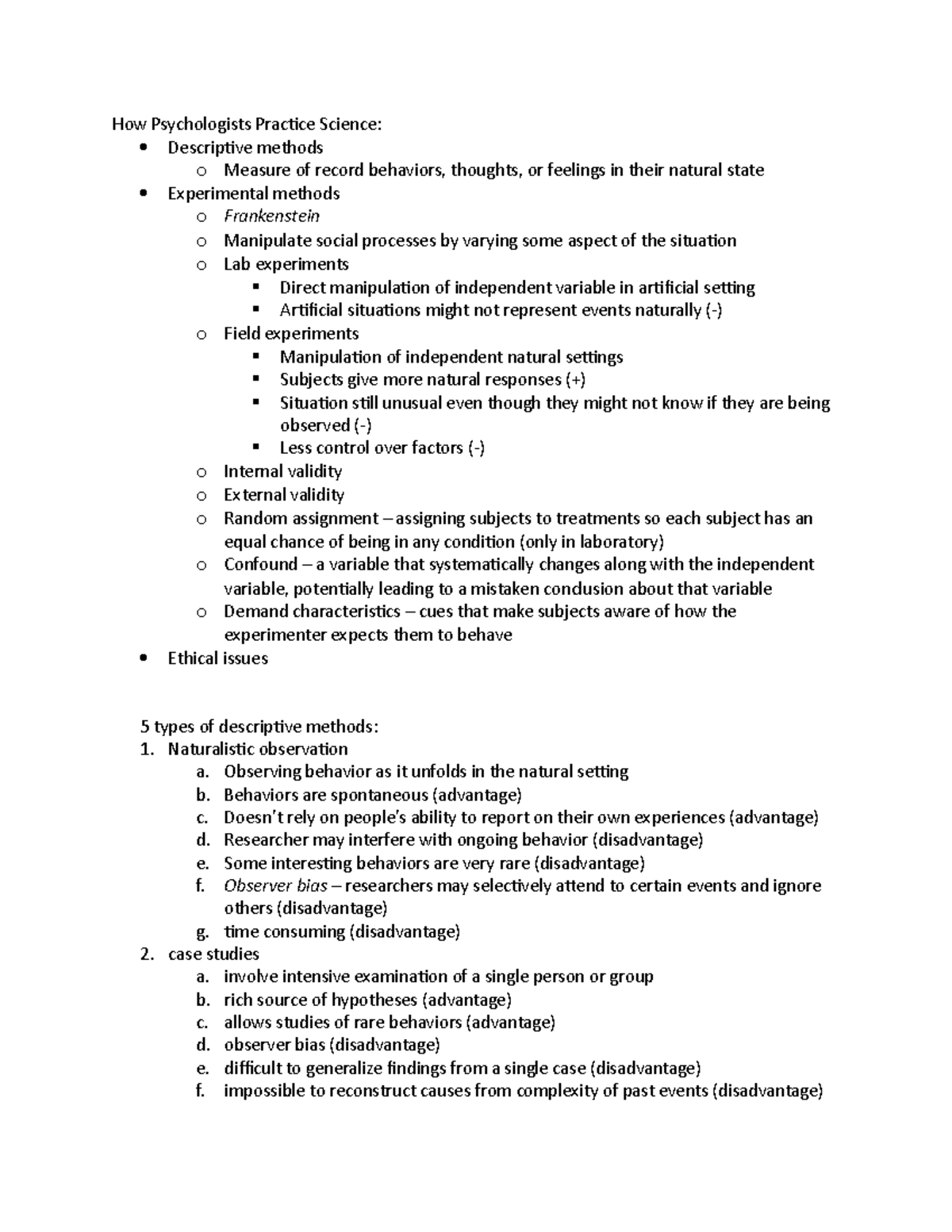 How Psychologists Practice Science - Observing behavior as it unfolds ...