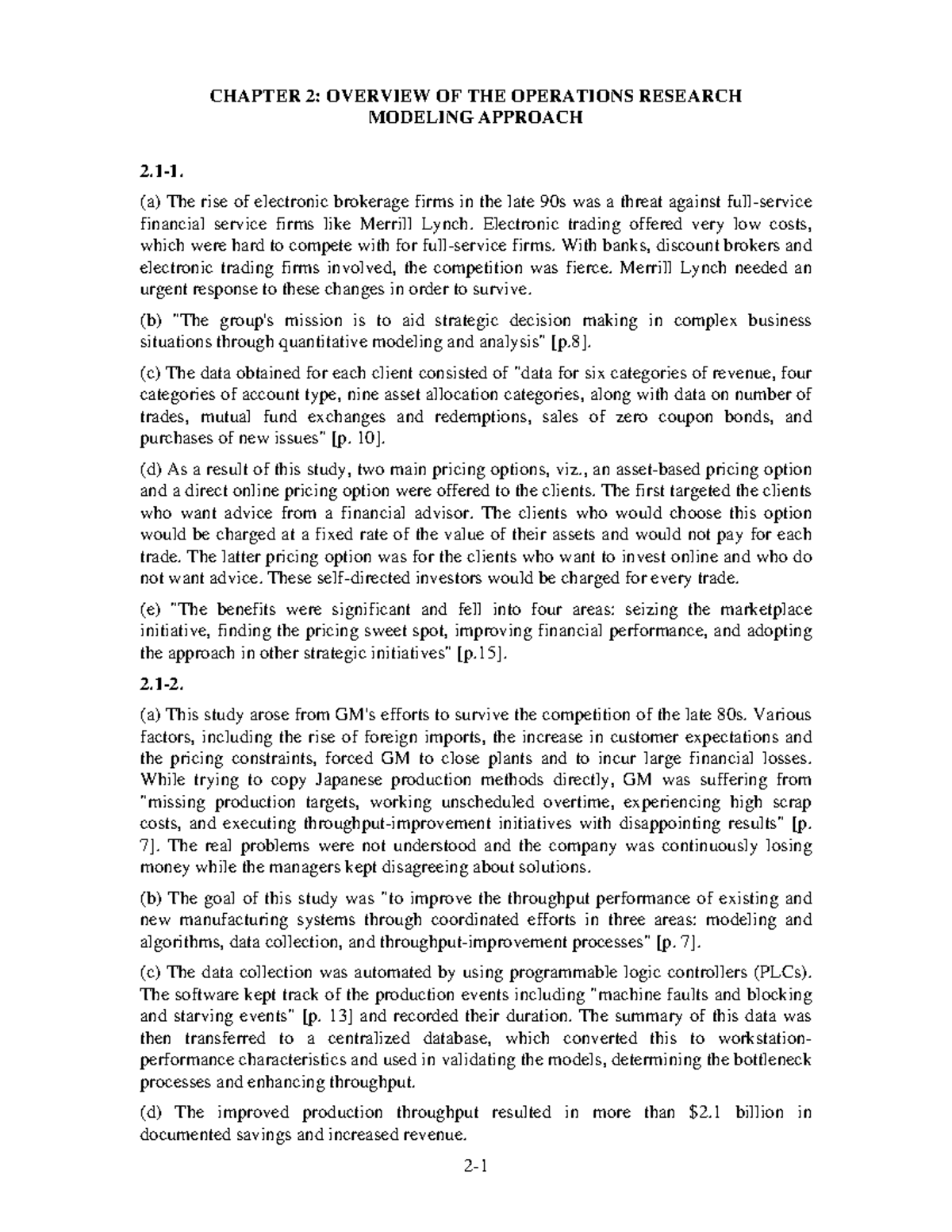Solutions Ch02 - Operation research - CHAPTER 2: OVERVIEW OF THE ...