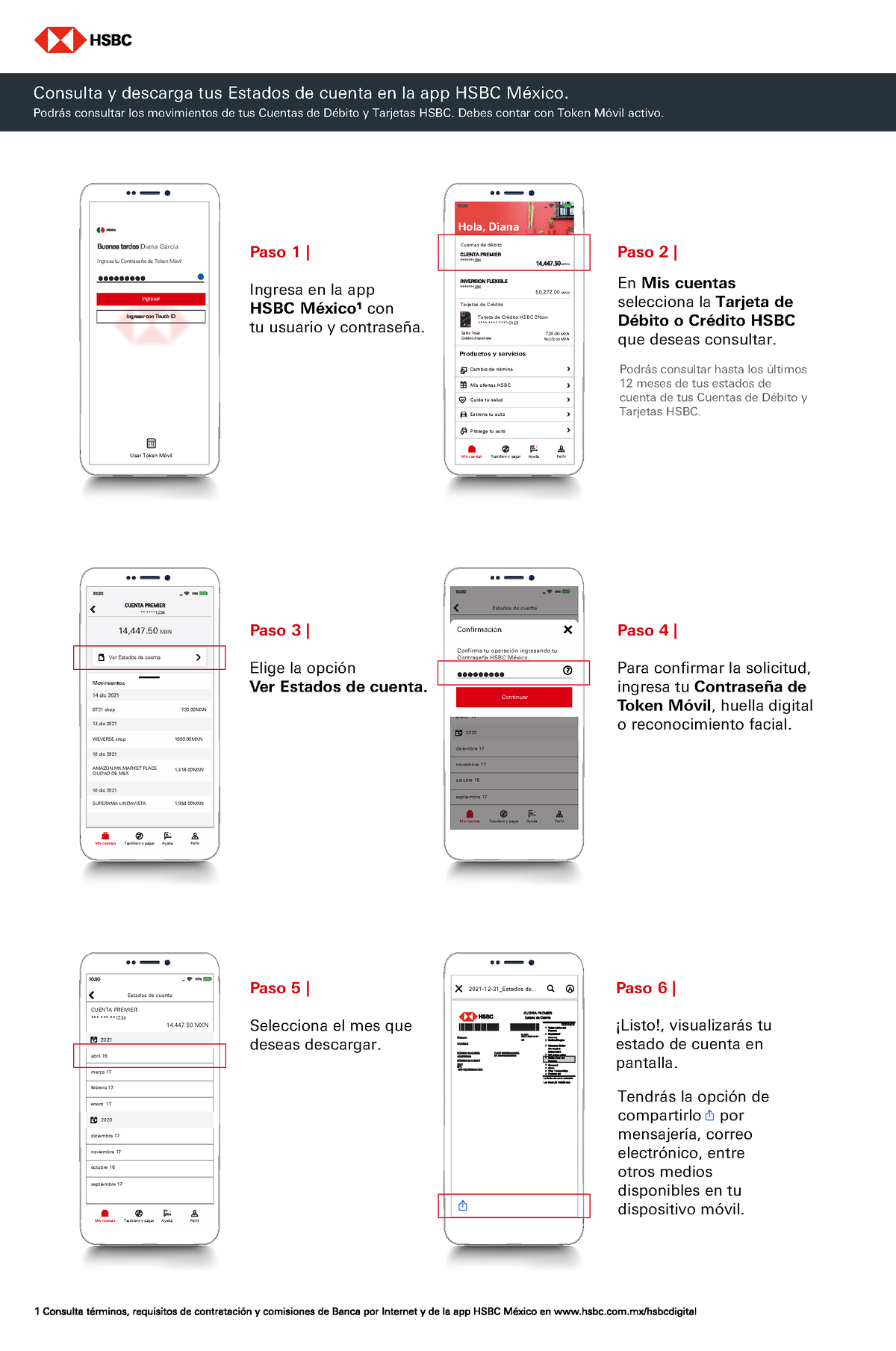 Guia Estados De Cuenta App - Paso 1 | Ingresa En La App HSBC México Con ...