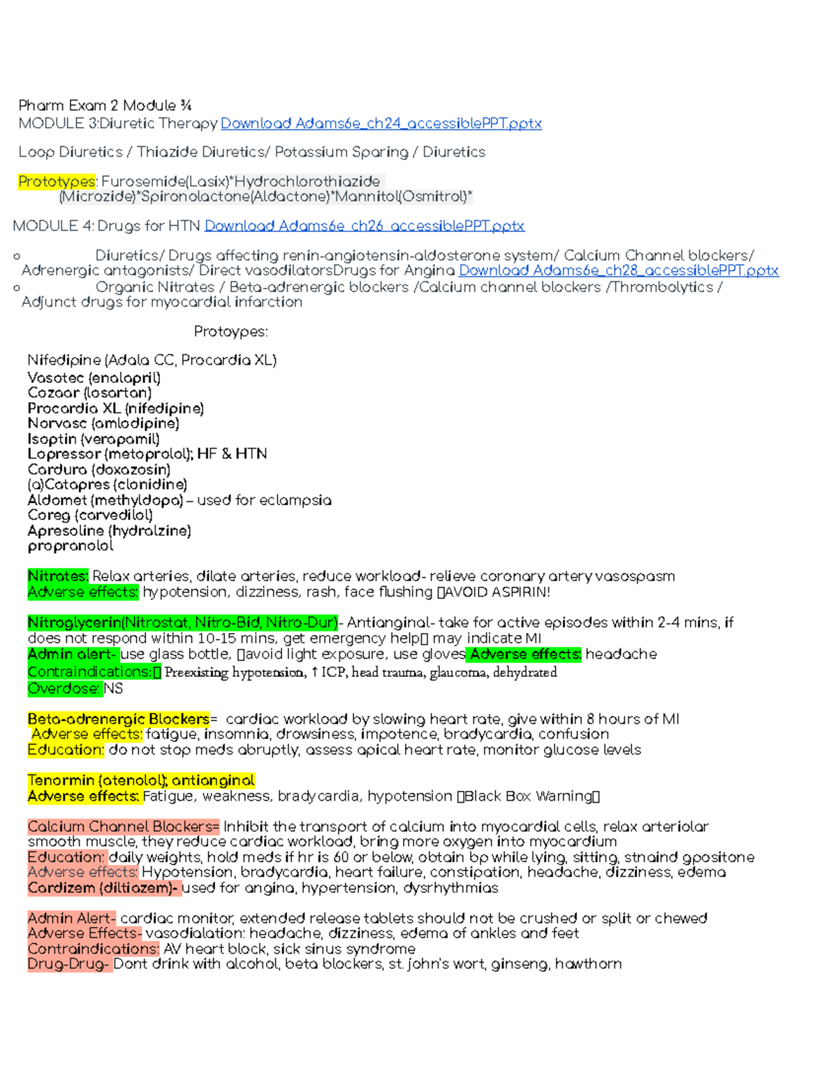 Pharm Exam 2 john’s wort, ginseng, hawthorn Overdose Atropine