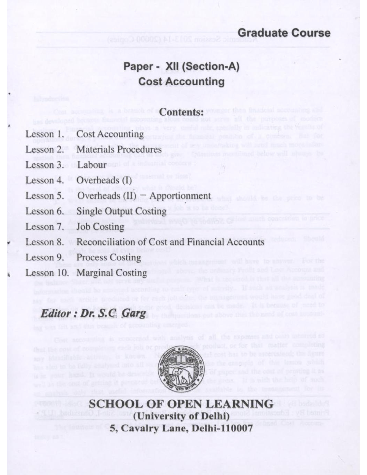 Cost Accounting B.Com Part-3 - Cost Accounting - Studocu