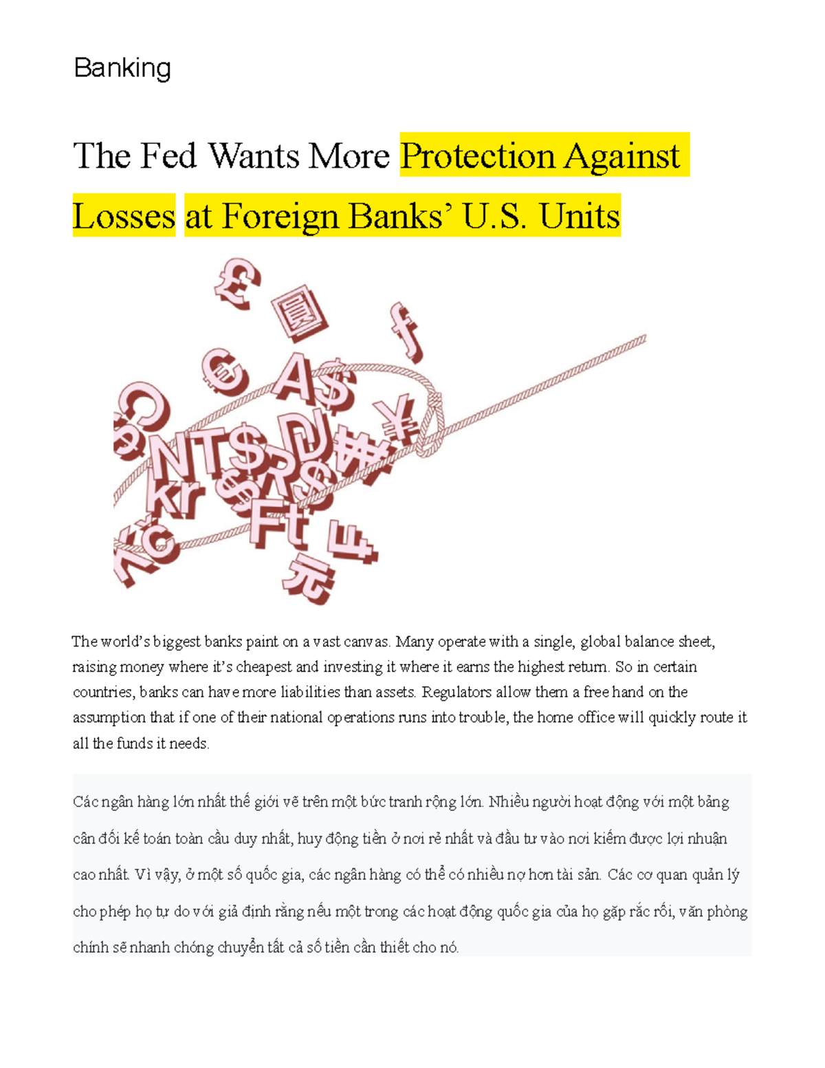 The Fed Wants Bigger Cushions for U.S. Units of Deutsche Bank a