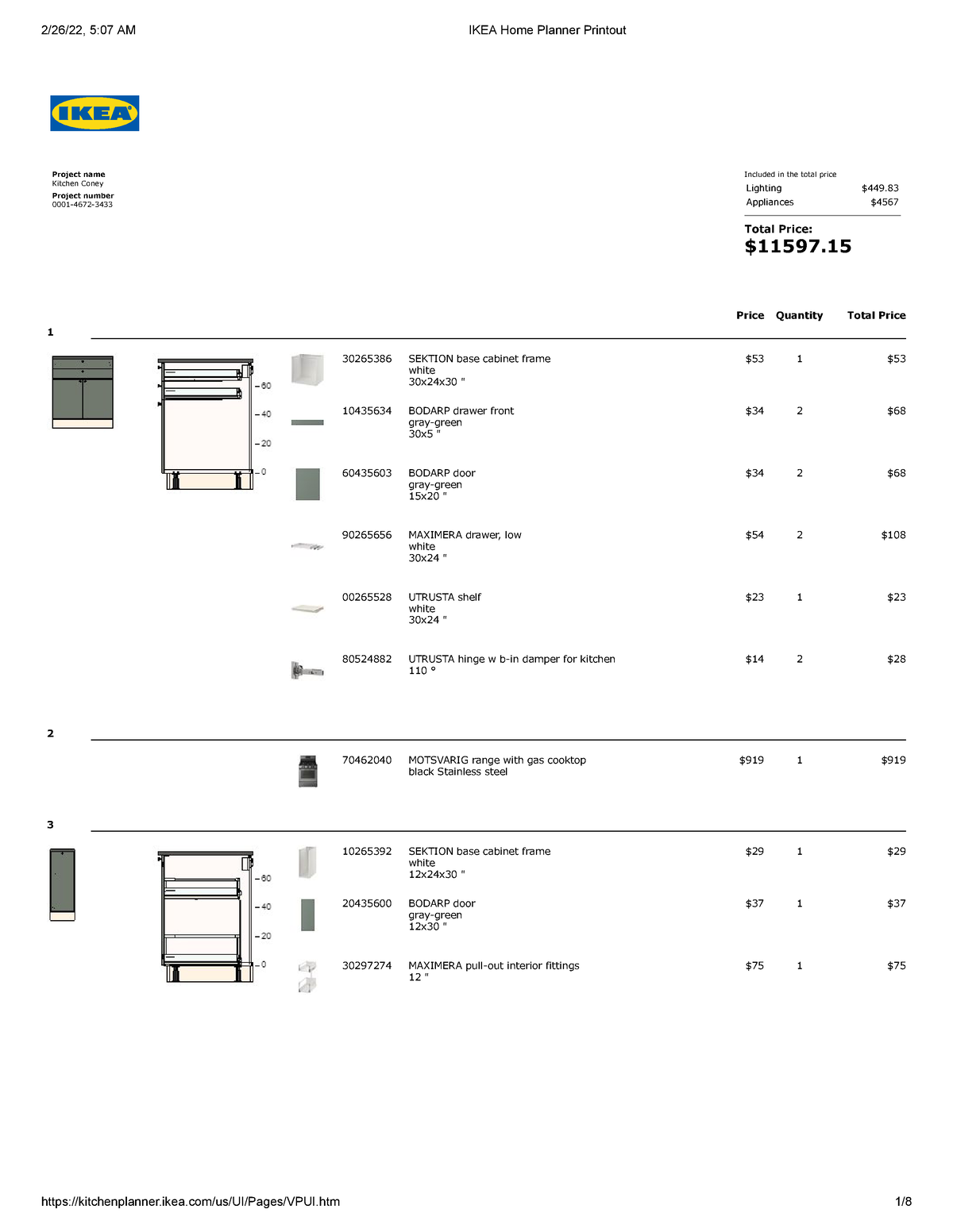 Mold bekymring Duplikering lecture notes IKEA Home Planner - Project name Kitchen Coney Project number  0001-4672- Included in - Studocu