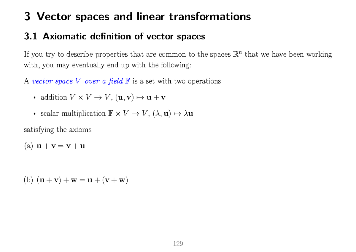 Vector Spaces And Linear Transformations Lecture Slides - 3 Vector ...