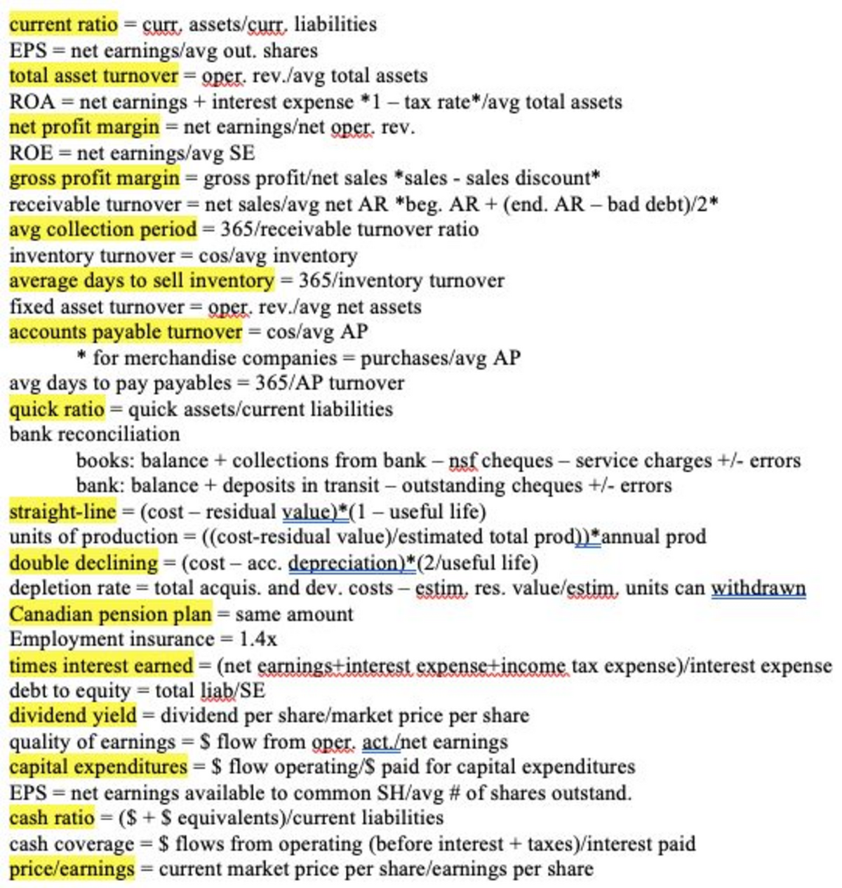 217 Formulas - COMM 217 - Studocu