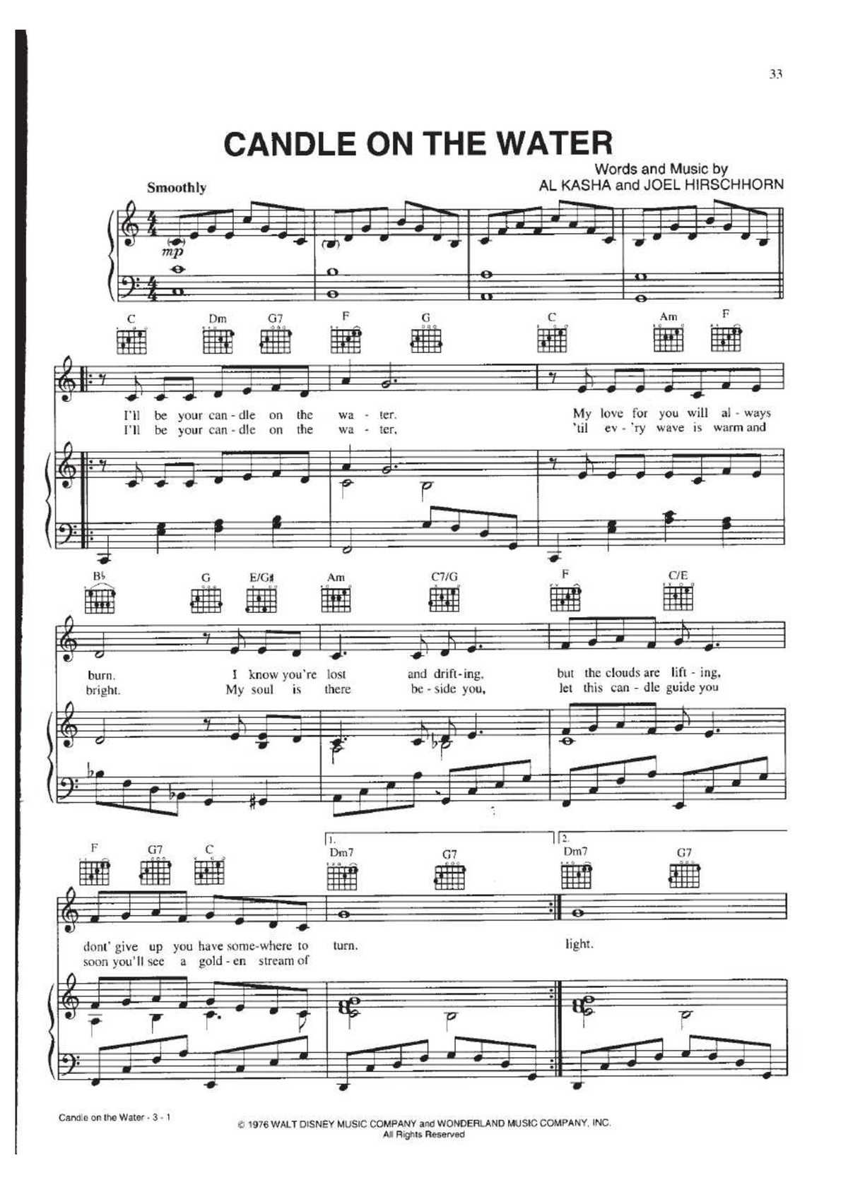 Candle on the water Piece of music to practice Studocu