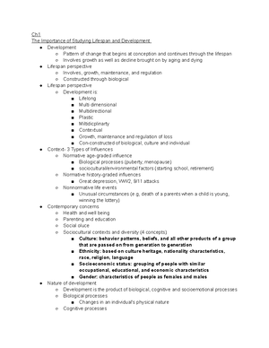 Chapter 13 notes - Ch 13 Physical and Cognitive Development in Early ...