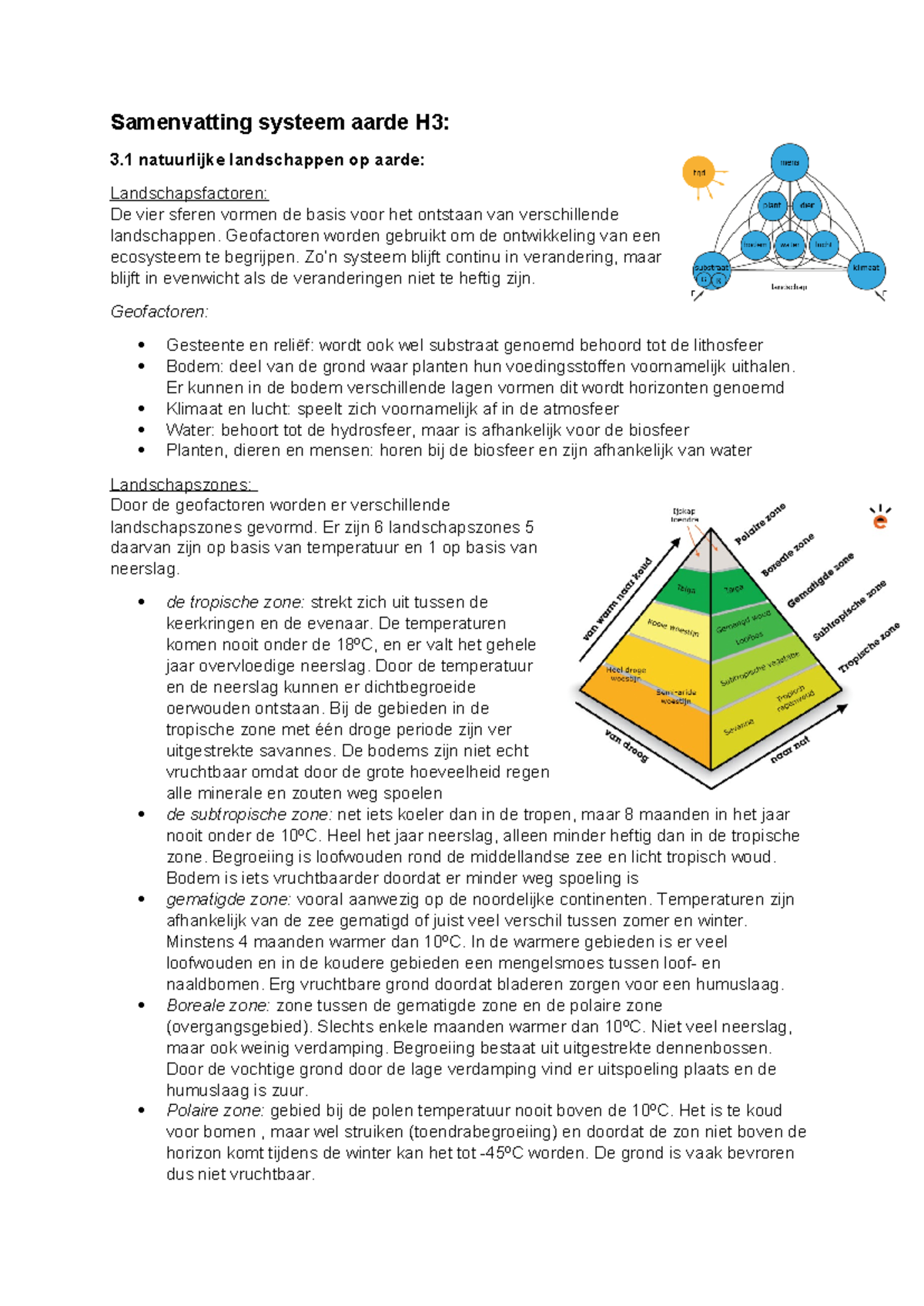 Samenvatting systeem aarde H3 - Geofactoren worden gebruikt om de ...