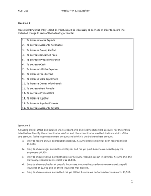 Increase vs. Decrase question - Question 3 Please identify what entry ...