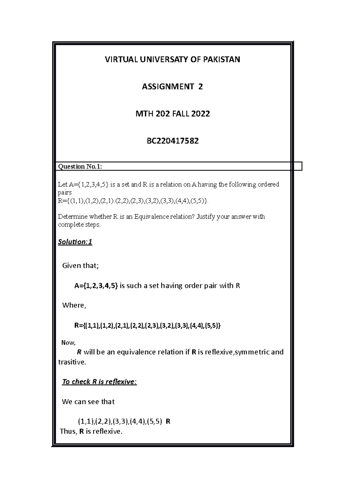 mth202 assignment 2 solution fall 2022