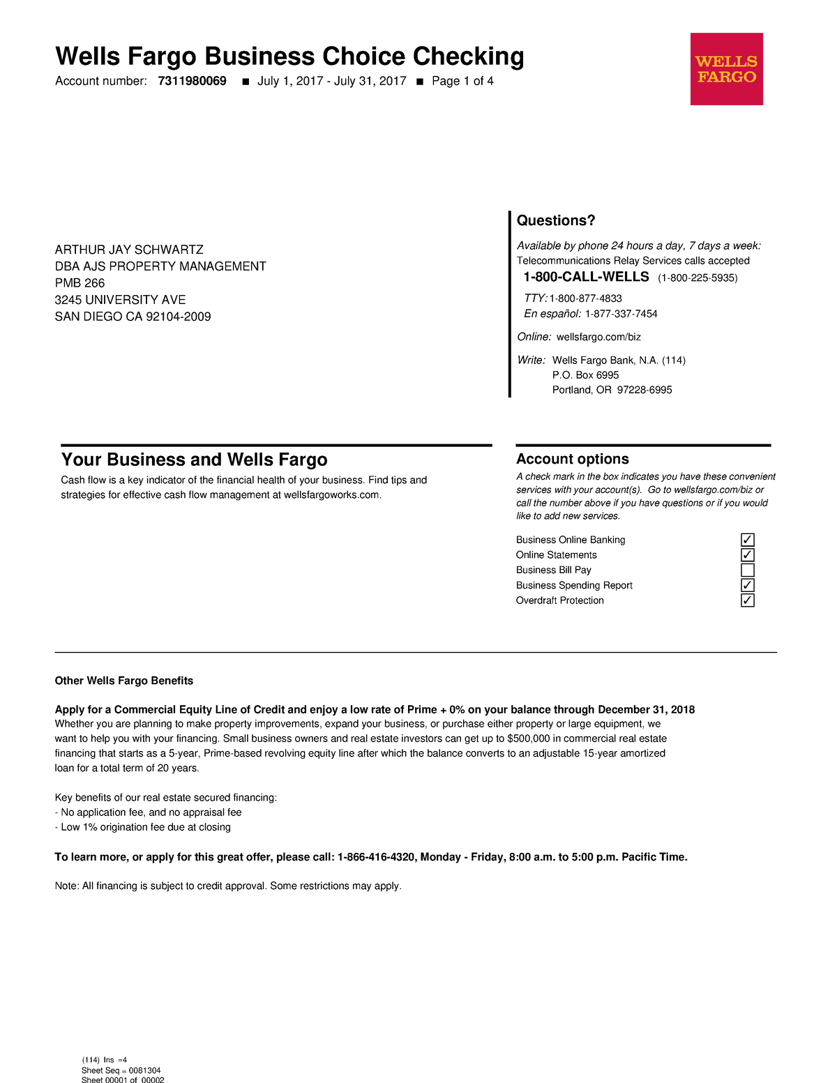 Wells fargo bank statement pdf2 (114) Ins = 4 Wells Fargo Business