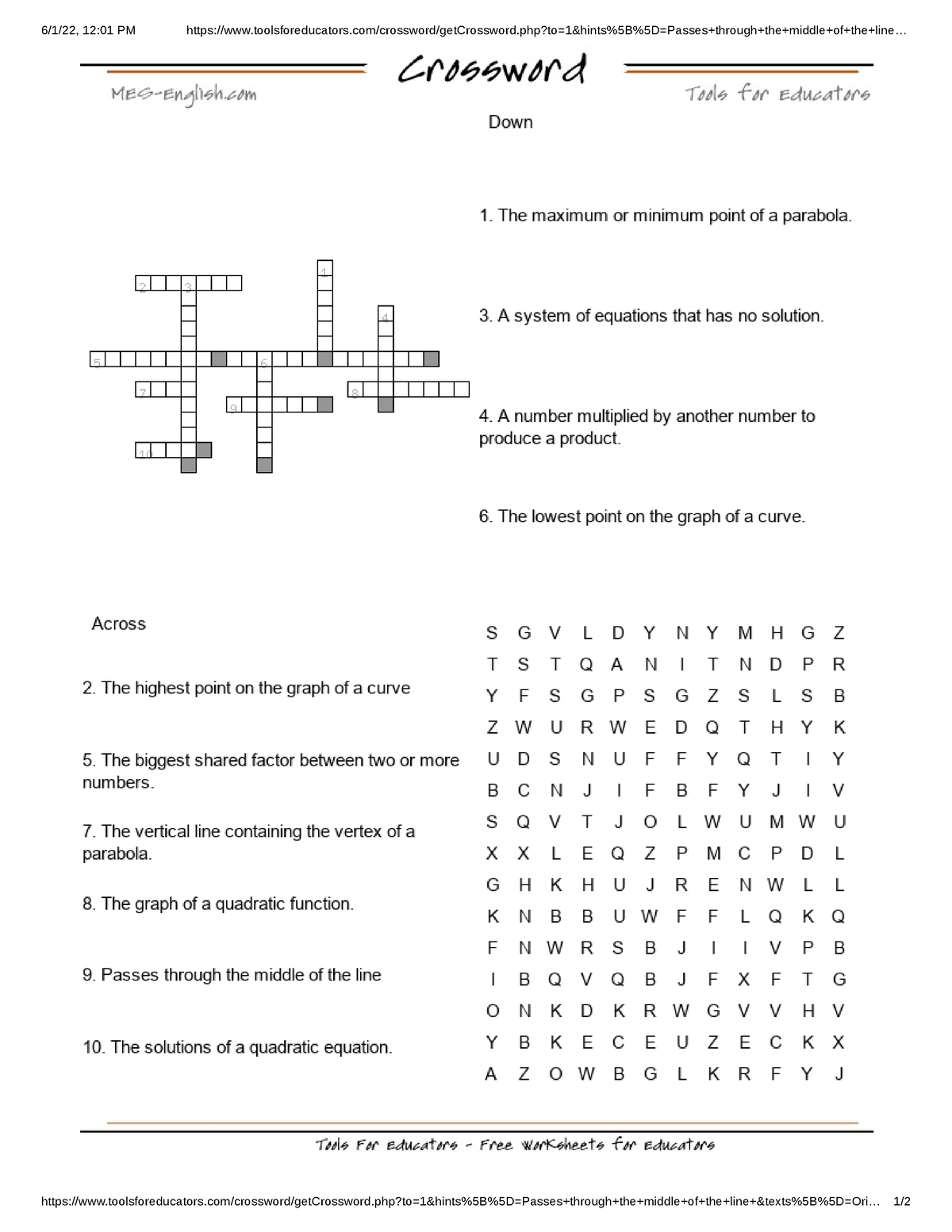Get Crossword Finish your project 6/1/22 12:01 PM StuDocu