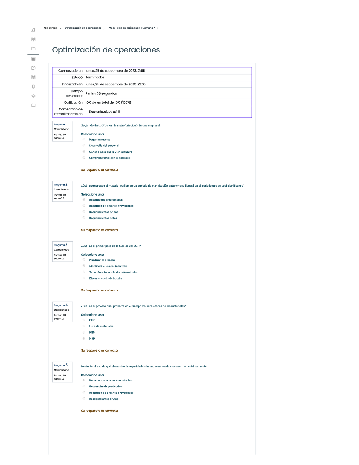 Optimización De Operaciones Modalidad De Exámenes Semana 4 - Studocu