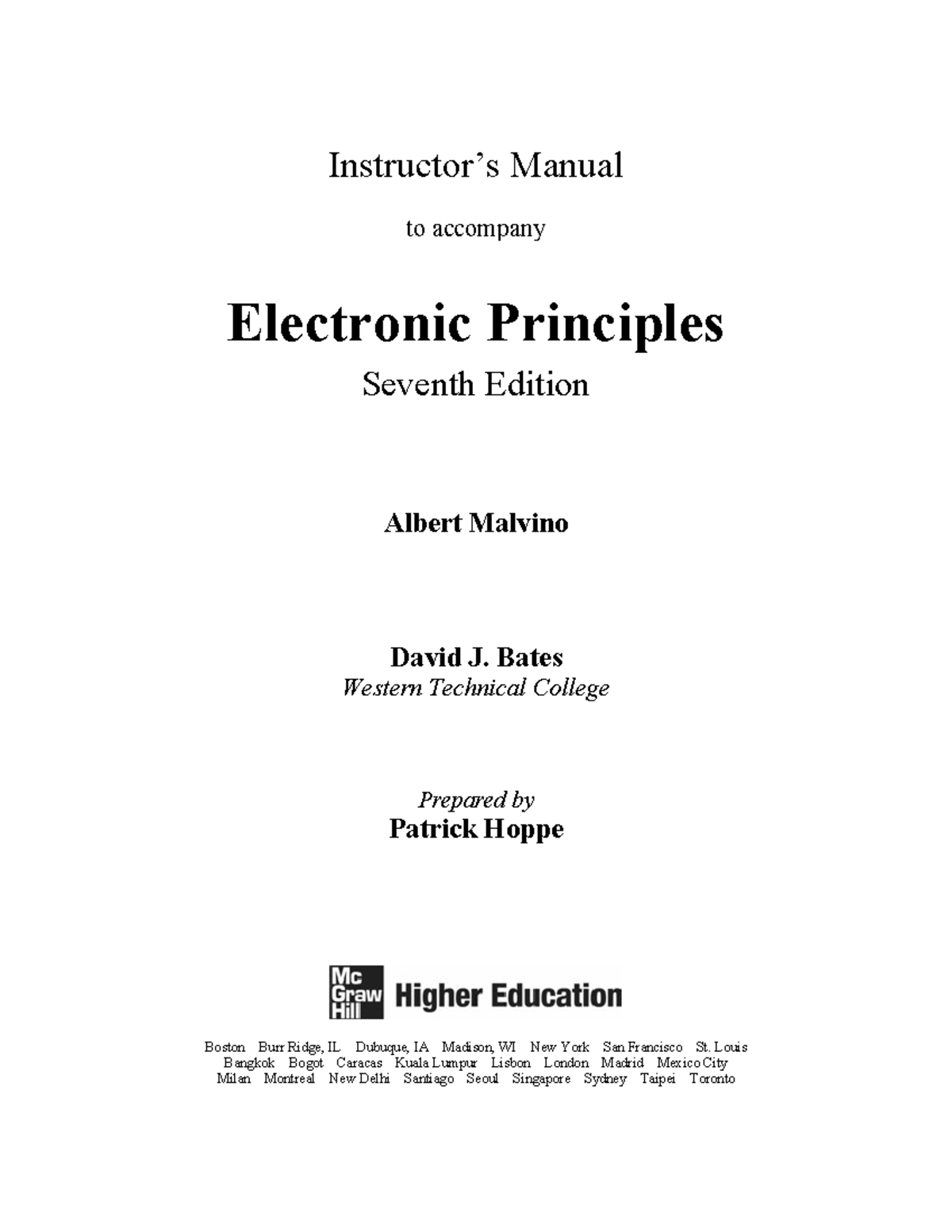 Resolu o Malvino 7 Ed Pdf Em Ingles Instructor s Manual To Accompany 