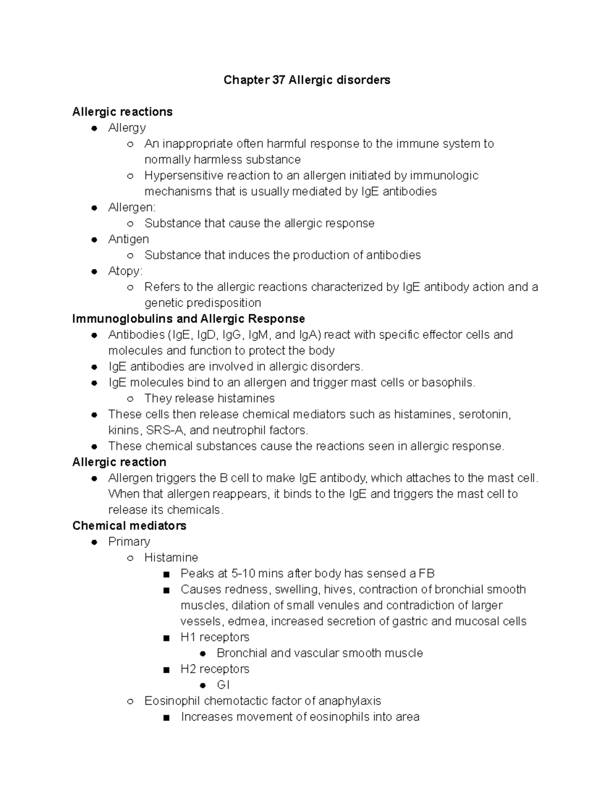 Adult 2 3/10: Allergic Disorders - Chapter 37 Allergic disorders ...