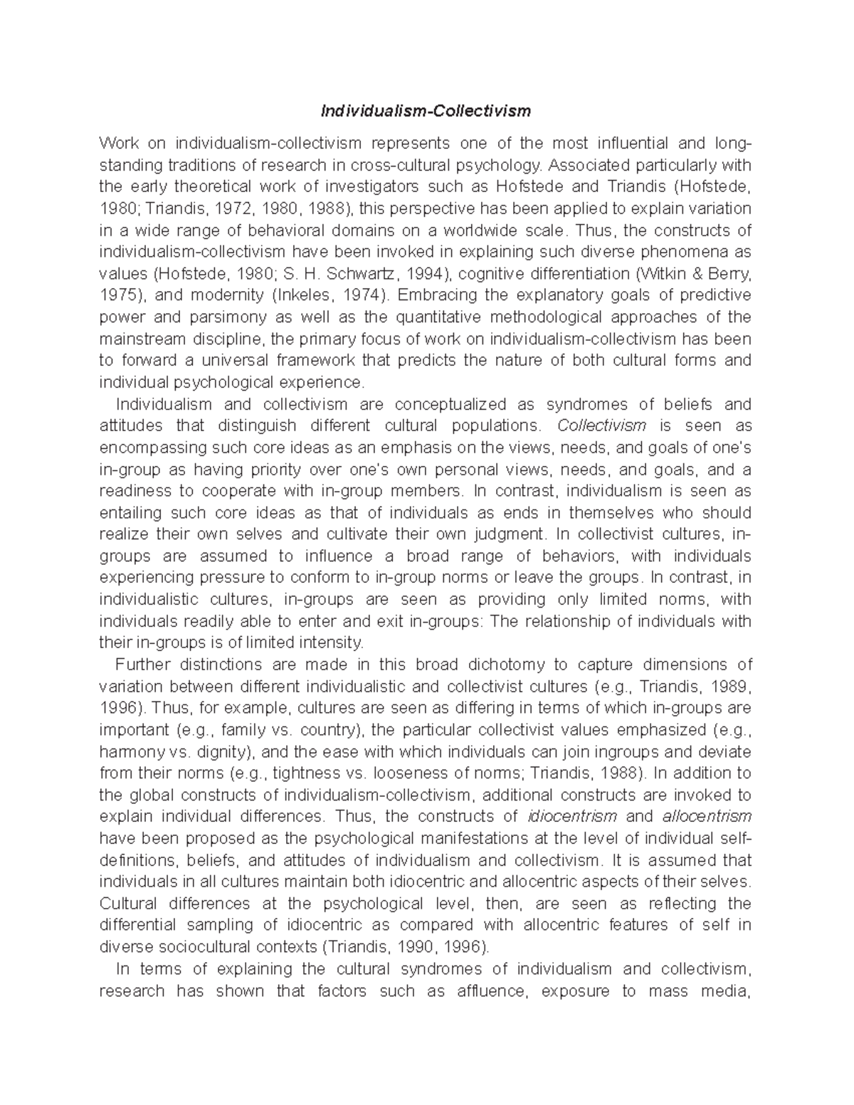 Cultural Perspectives on Personality and Social Psychology ...