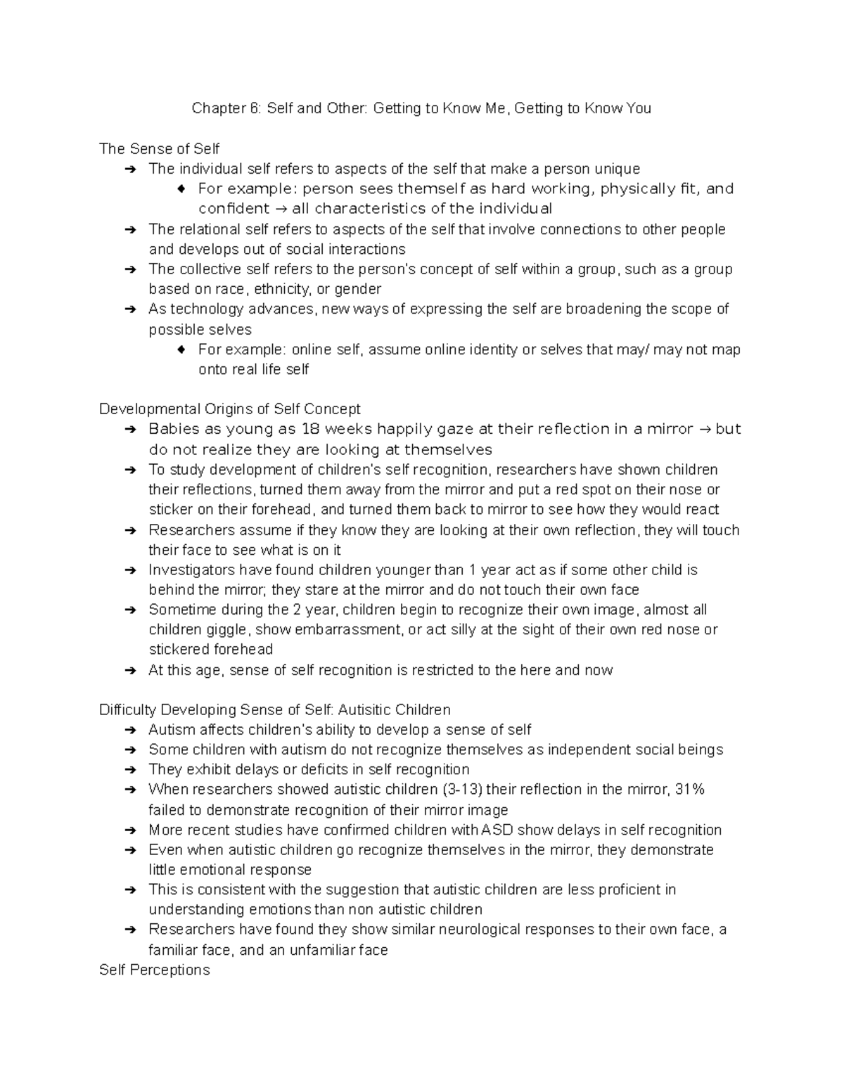 Chapter 6 Dr. Henning Chapter 6 Self and Other Getting to Know Me