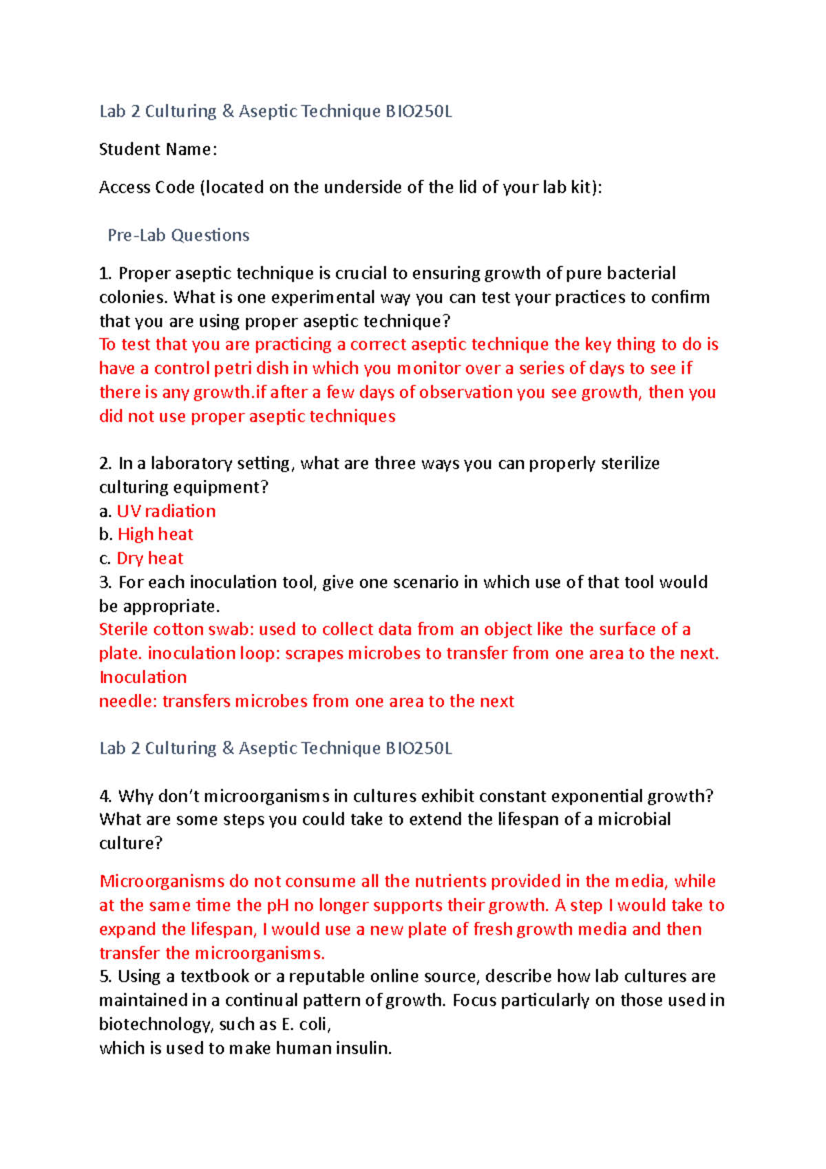 BIO250L+V2+Lab+2 - chapter covers culturing techniques - Lab 2 ...
