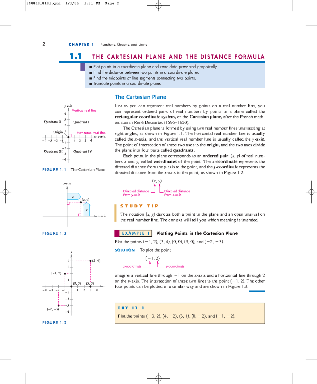 Cartesian Plane - College Algebra - 360040_0101 1/3/05 2 1:31 PM ...