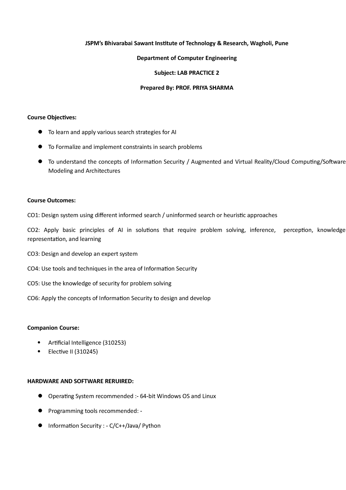 PS LP2 Data2022 - LAB MANUAL PLAN - JSPM’s Bhivarabai Sawant Institute ...