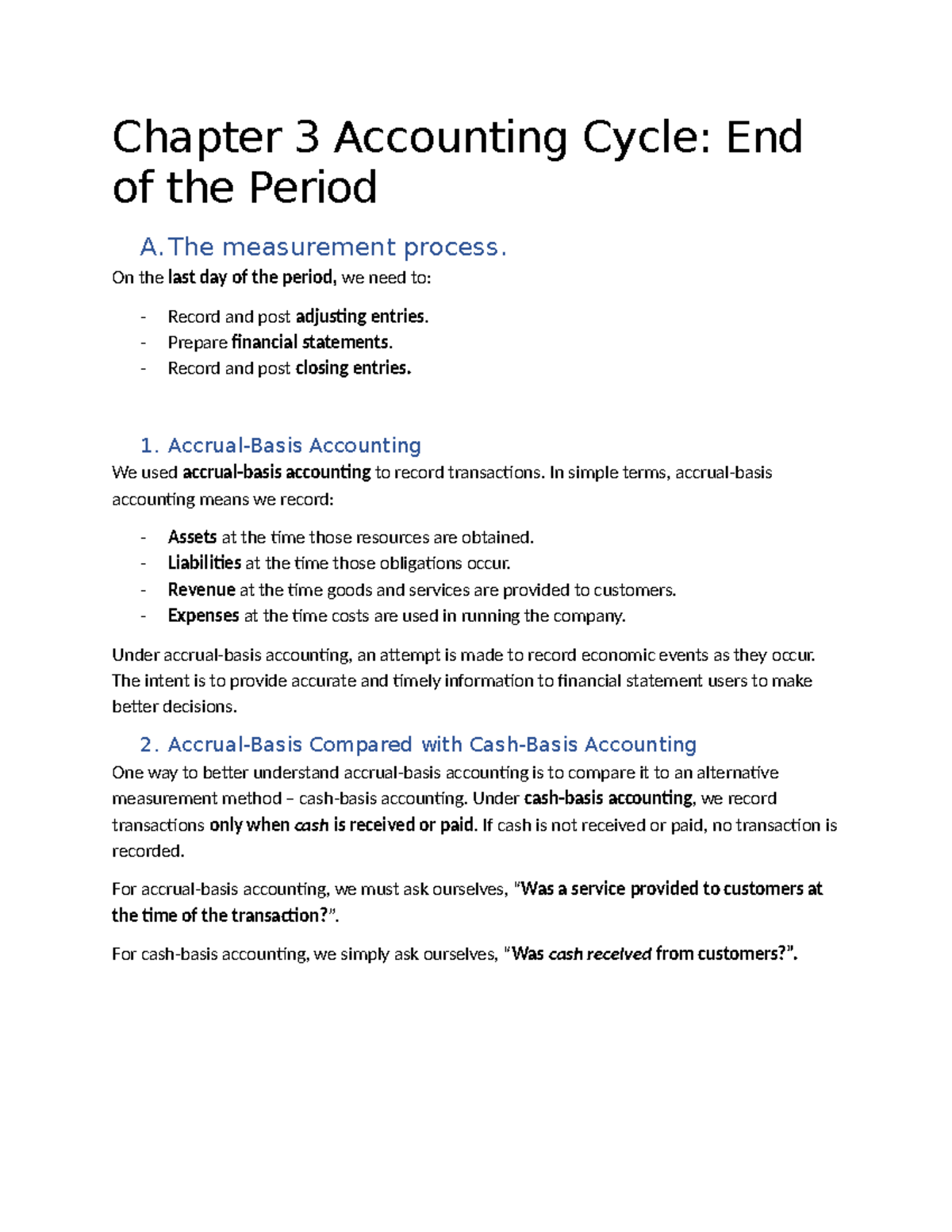 Chapter 3 Accounting Cycle - Chapter 3 Accounting Cycle: End Of The ...