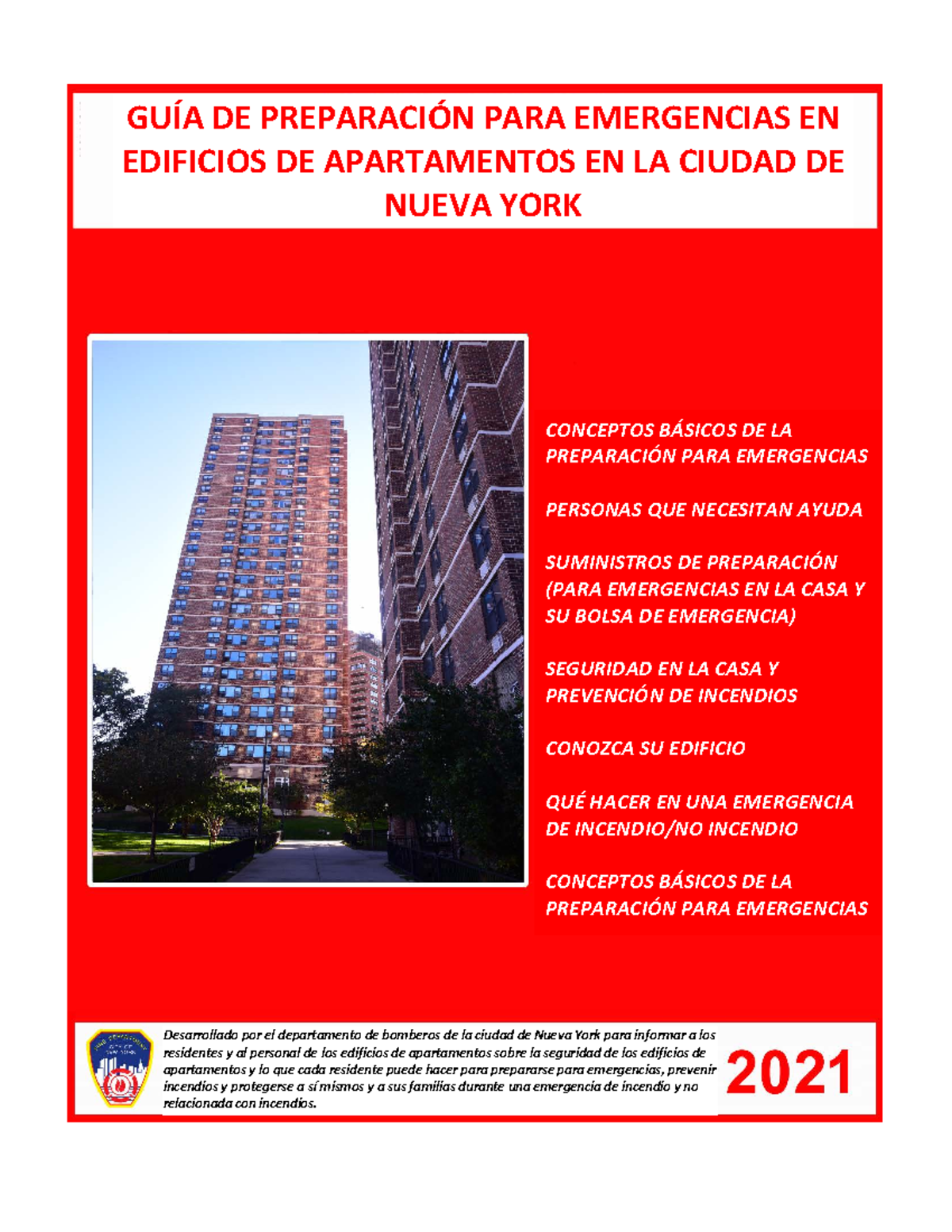 Nyc apartment building emergency preparedness guide spanish GUÍA DE PREPARACIÓN PARA
