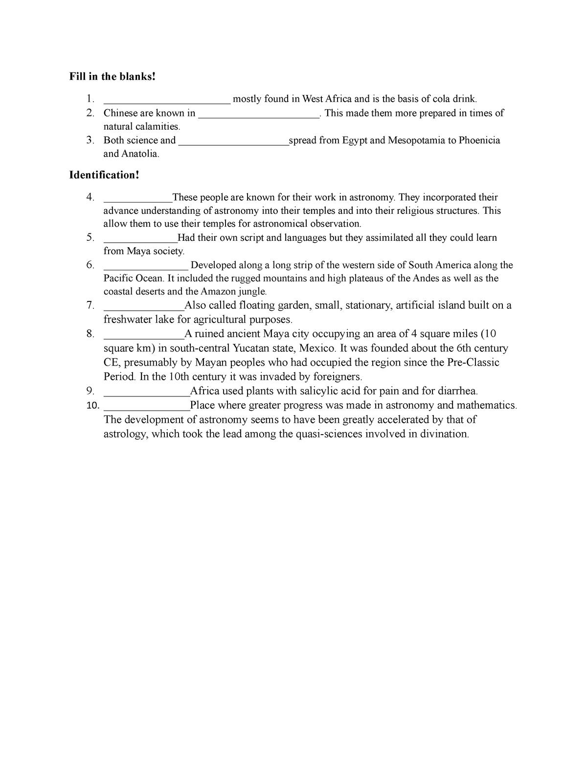 Understanding the Self - Fill in the blanks! 1