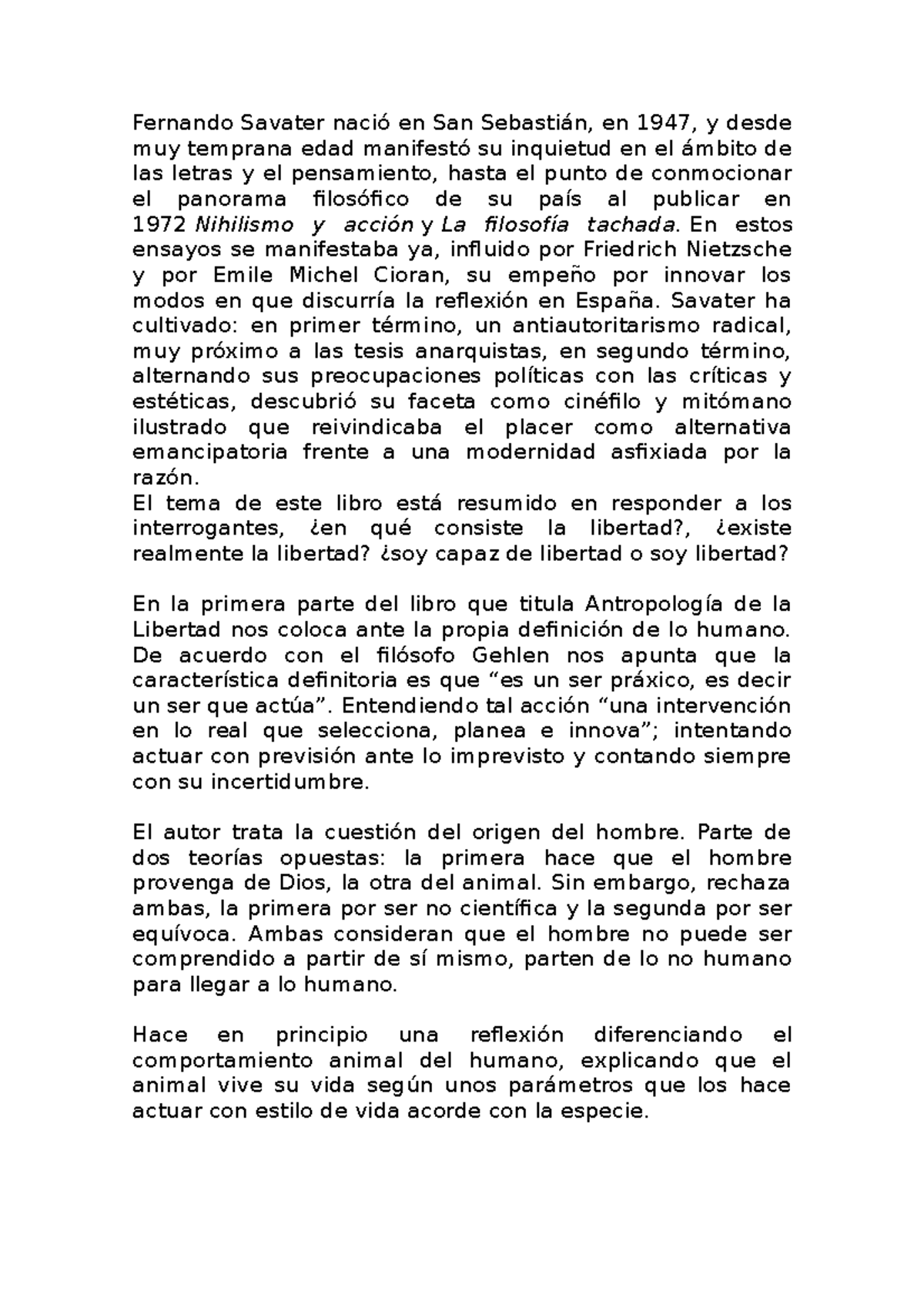 "El Valor de Elegir", un libro de Fernando Savater que te hará entender ...