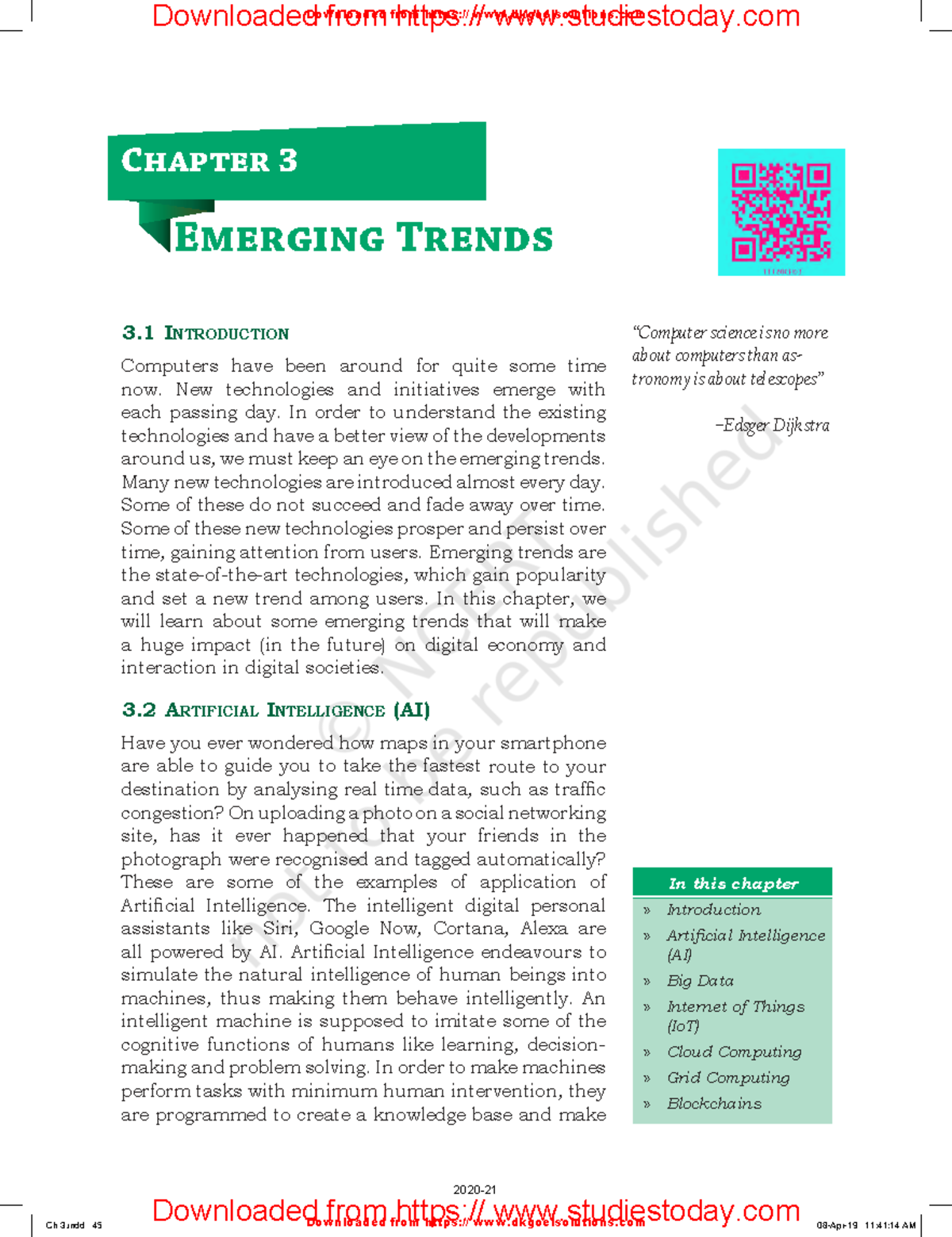 Ncert Class 11 Computer Science Emerging Trends - dkgoelsolutions 3 ...