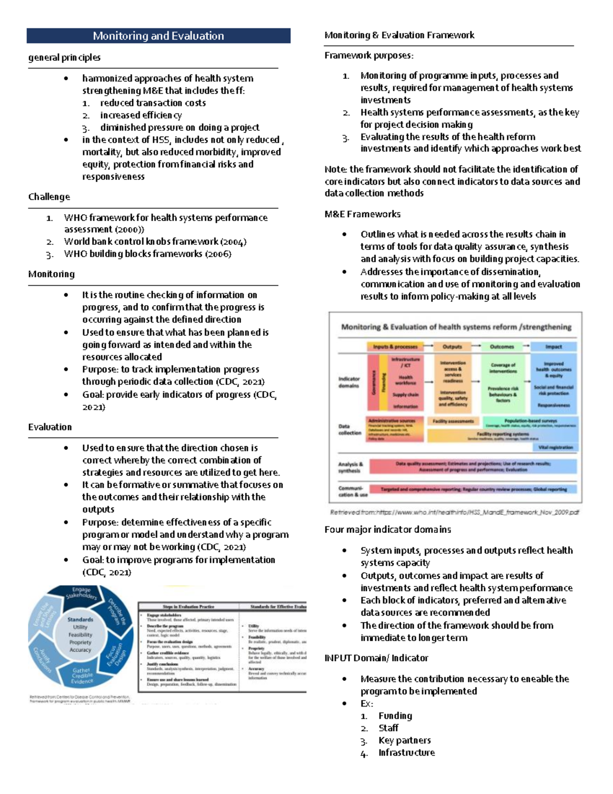 Monitoring and Evaluation - Monitoring and Evaluation general ...