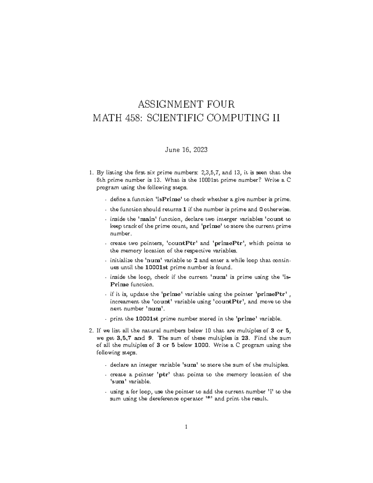 Assignment - Scientific Computing - KNUST - Studocu